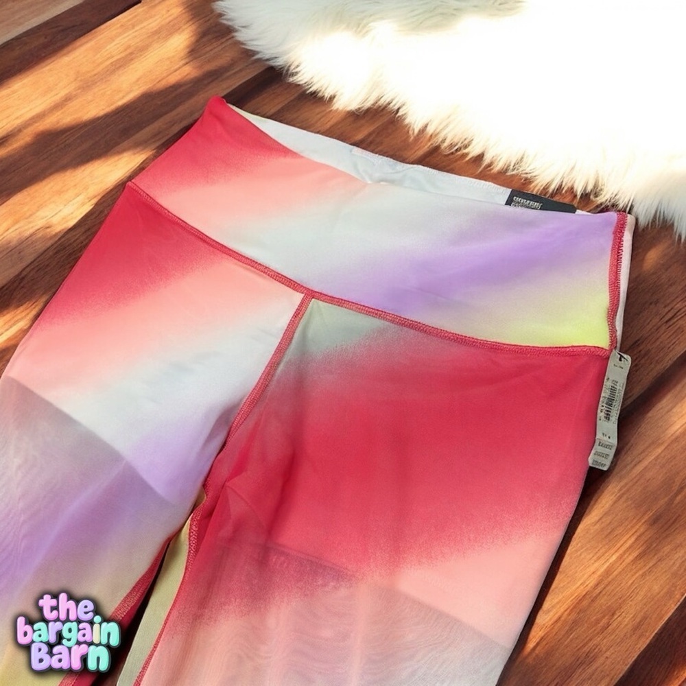 Victoria’s Secret VSX Knockout Sport NWT Sheer Rainbow Tie-Dye Athletic Leggings - Picture 4 of 6